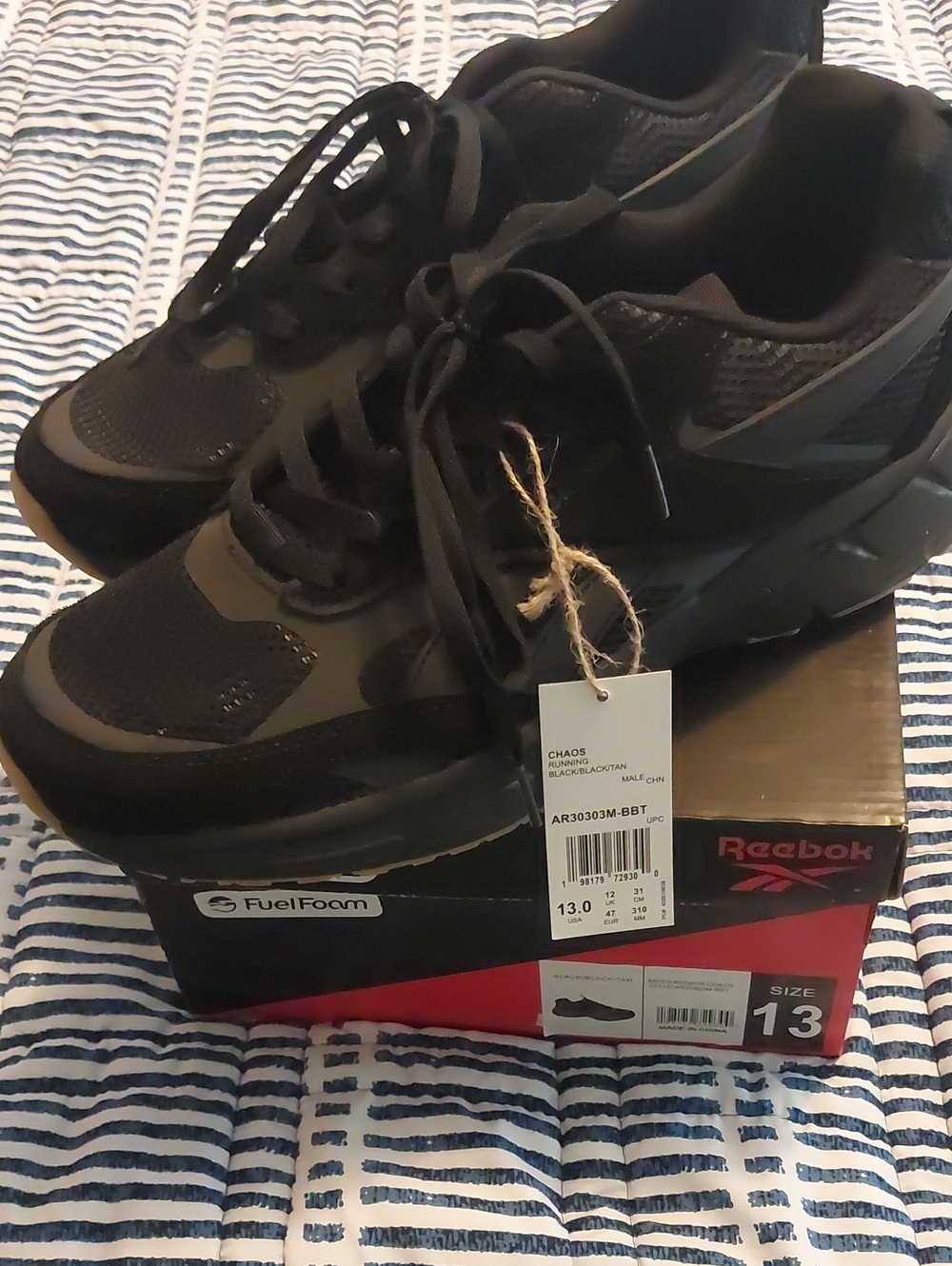 Reebok Men’s Chaos FuelFoam Running Sneakers — Black